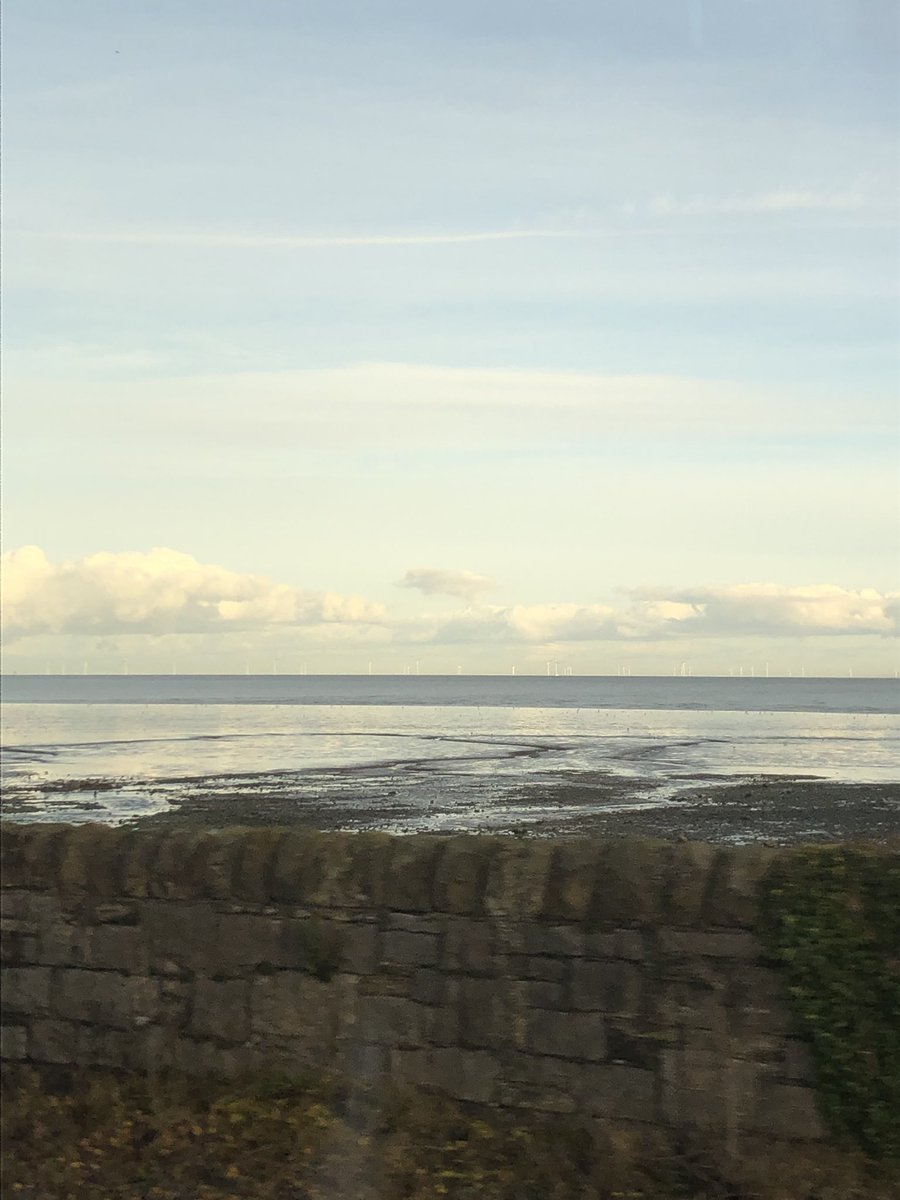 We’re in North Wales this morning and how lucky were we to catch a glimpse of Gwynt y Môr offshore wind farm- the world’s second largest!