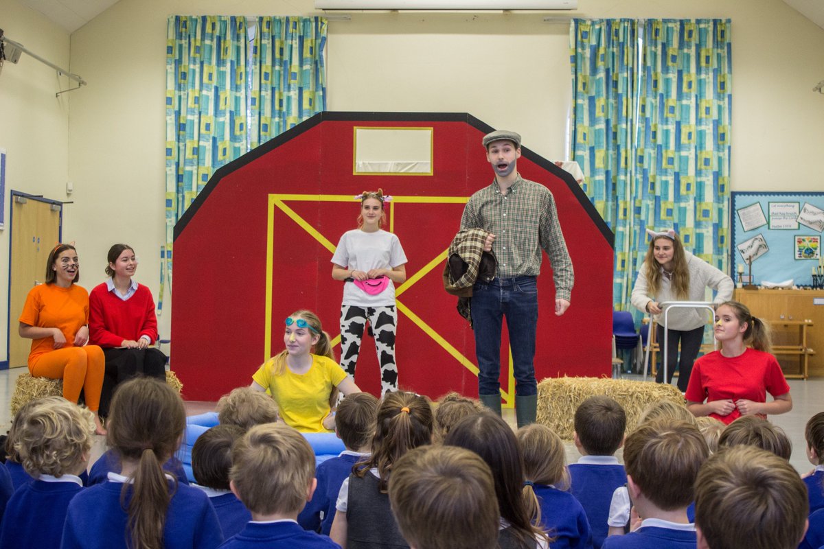 BradfieldCol's tweet photo. Stop two of the What the Ladybird Heard Christmas Tour took our pupils to Bradfield Primary. We hope you enjoyed the show! #bradfielddrama https://t.co/6tT7xdSgjo