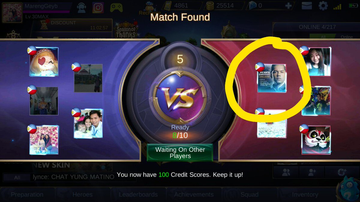 jtbugallon's tweet photo. @KoronelVicente muntik na tayong makapaglaban sa ML kapatid! 

Haha hindi lang natuloy kasi nag match ulit https://t.co/nkJFo3ALp8