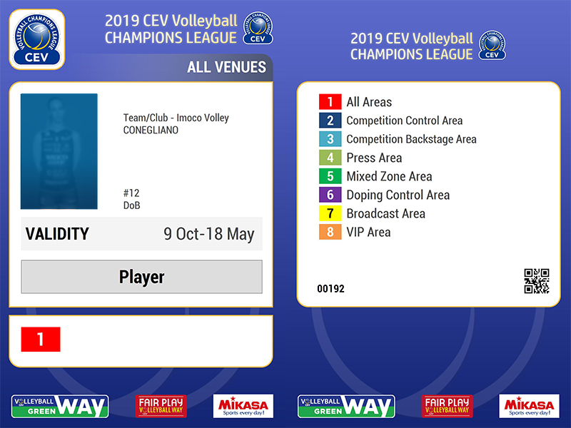 The Accreditation System, the global accreditation tool for sports events, was successfully launched by <a href="/CEVolleyball/">European Volleyball</a> at #ChampionsLeague During the first week of use, about 1.000 badges were printed for 20 matches (40 teams) in 9 different countries. goo.gl/uRzh5V