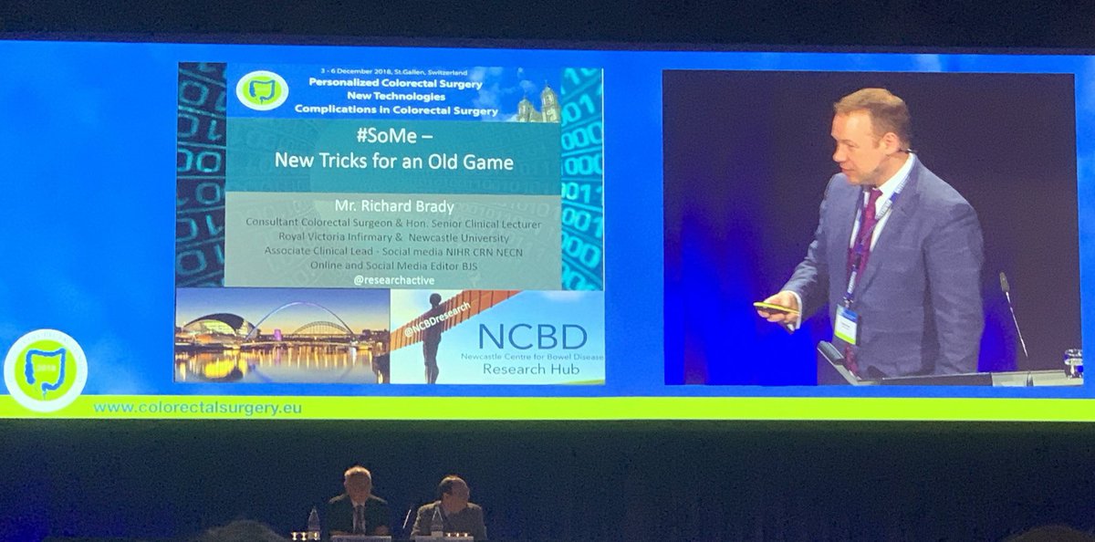 @NewcastleHosps representation today @ECCongress with the one and only @researchactive describing the importance and potential of #SoMe4Surgery #ECCStGallen #colorectalsurgery