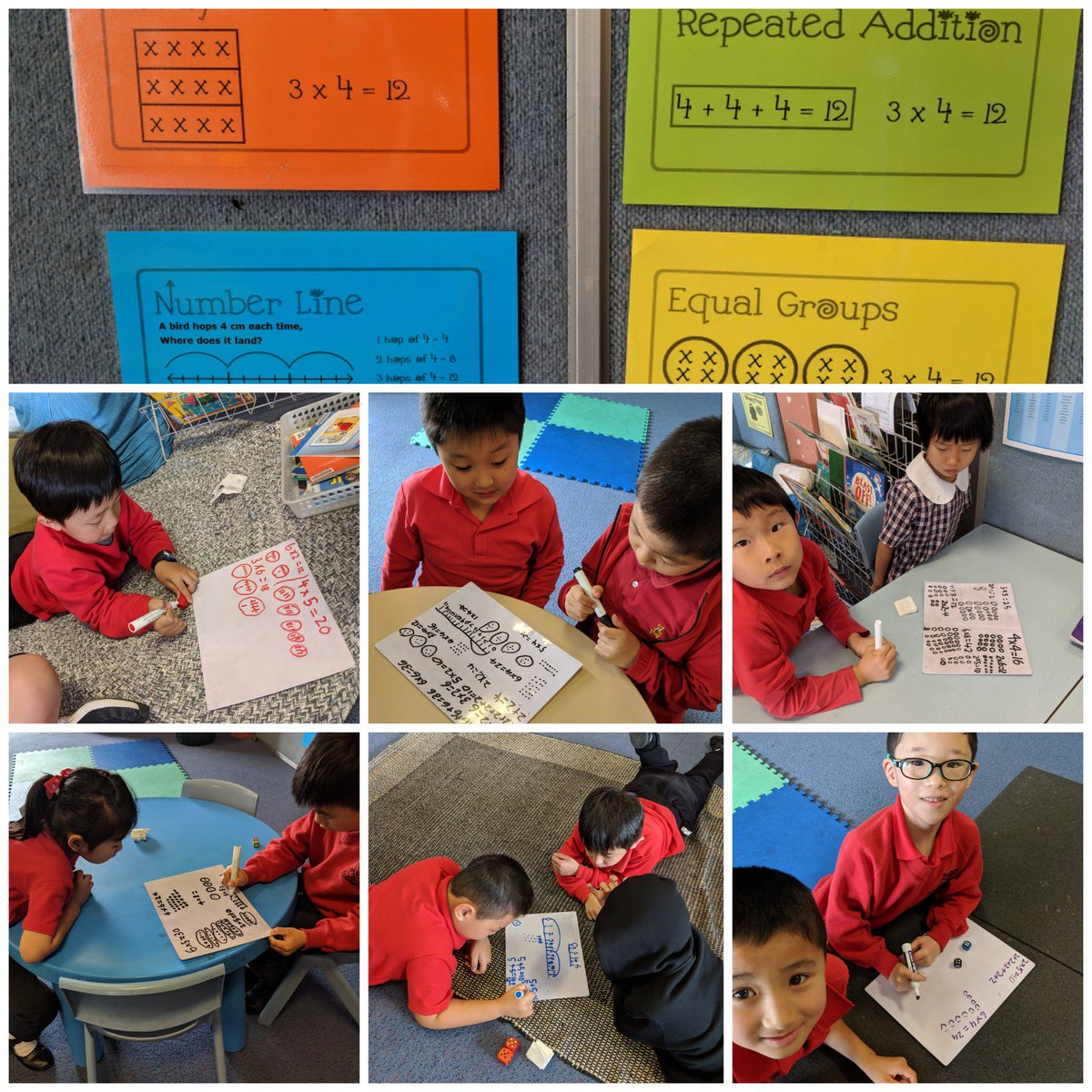 My #TEN 🍓 group practising to multiply 2 🎲🎲 using various strategies! 🤓