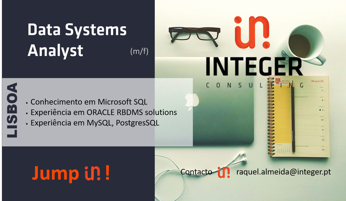 integer_consult's tweet photo. Hiring! Data Systems Analyst, Lisboa, JUMP IN! raquel.almeida@integer.pt 💼#integerconsulting #ITjobs #Lisboa #DataSystems #Analyst #Microsoft #SQL #Oracle #RBDMS #mysql #PostgresSQL https://t.co/1dptOTigqC