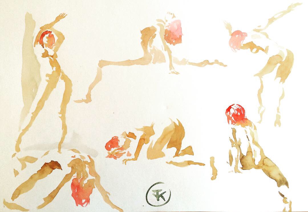 thomyvonkummant's tweet photo. 1 - 3 min poses have a lot of energy and tension. Some studies in watercolor. https://t.co/I2vnWsLflG