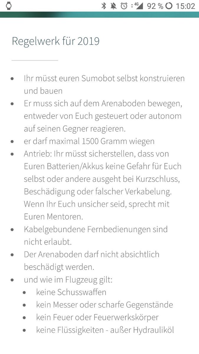 anjalorenz's tweet photo. Am 19.01.2019 veranstaltete das @FablabLuebeck die #SumobotCompetition. ๐ค๐ฅ๐น๏ธ
Alle Infos: https://t.co/8GUjzg48pZ
#Sumobot2
Das sind die Regeln: https://t.co/zviKTd5caD