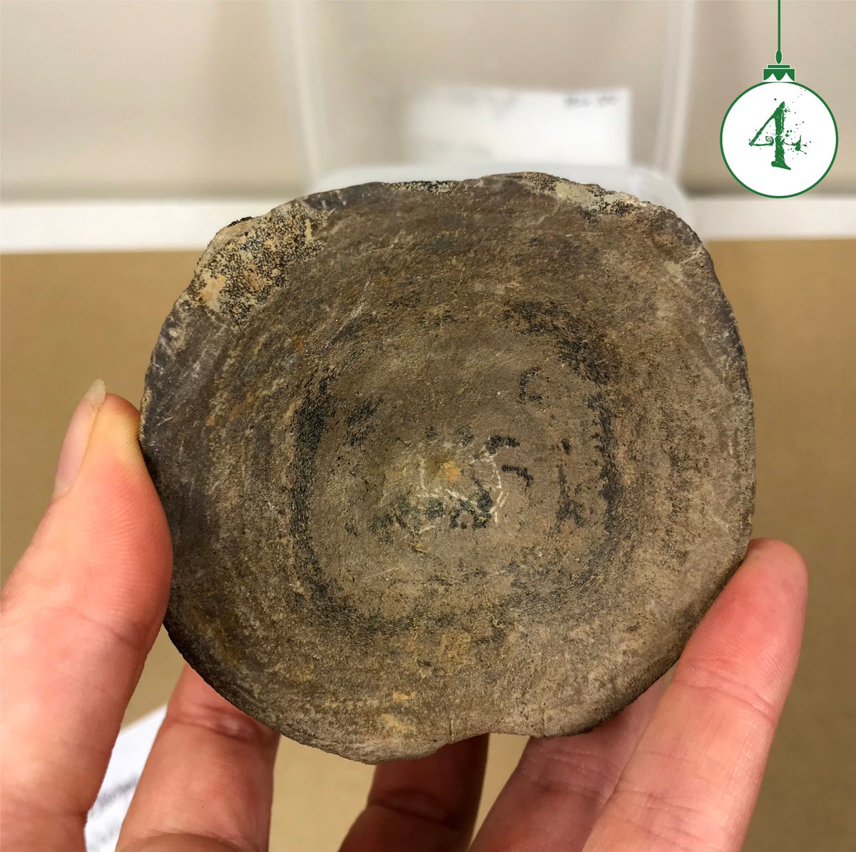 CotswoldArch's tweet photo. Archaeologists absolutely, categorically, 100% don't ever dig #dinosaurs, ok? - That's palaeontology.
The contents of #ArchiveCalendar Box X - fossil vertebra of a marine reptile, most likely an ichthyosaur, recovered during excavations in #Gloucestershire...
#CAA18 https://t.co/8tbhRlhkl3