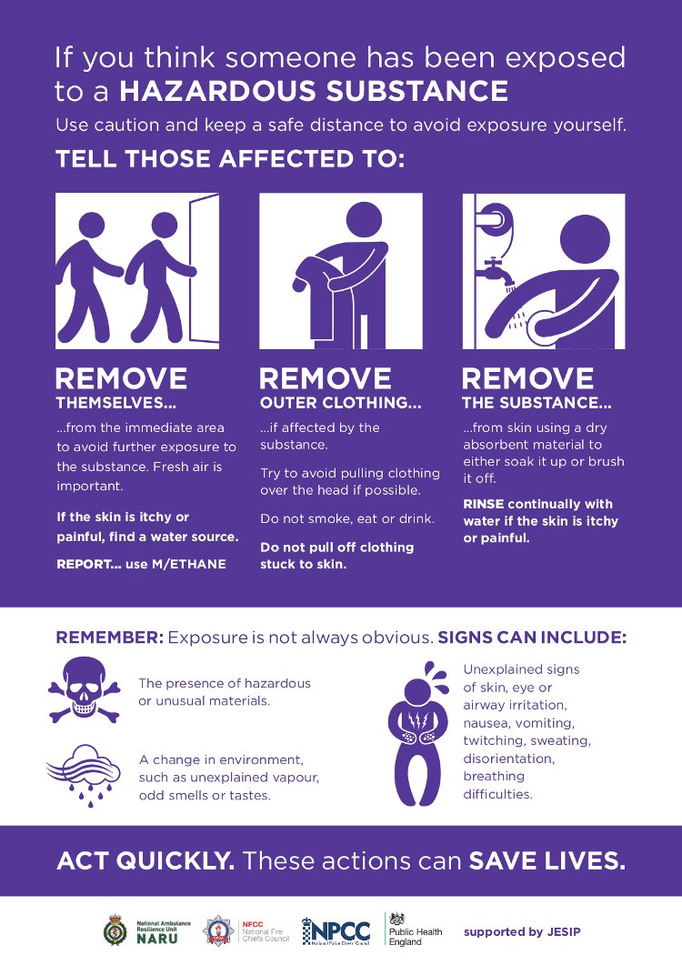 NWAmb_Darren's tweet photo. Responded to an accidental individual #chemical exposure #incident earlier and was reminded of the @PHE_uk @NARU_org @PoliceChiefs @NFCC_FireChiefs @jesip999 #RemoveRemoveRemove campaign #WorkingTogetherToSaveLives #JESIP https://t.co/EReSQLZKWQ