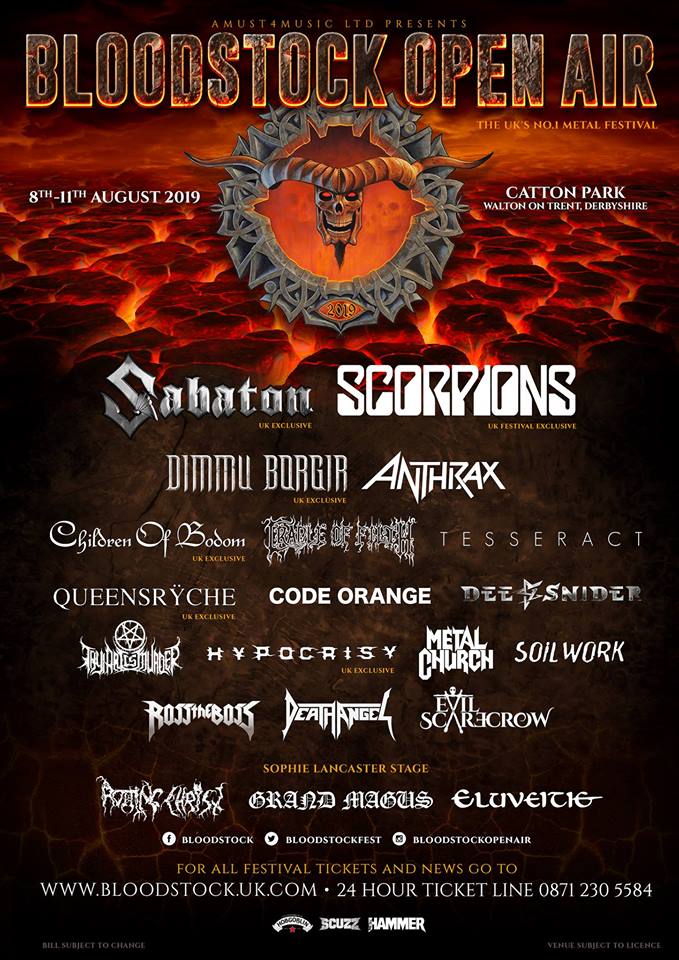 🔥UK!! We are pleased to announce a UK exclusive performance at @BLOODSTOCKFEST 2019 as their special guests on the Sunday! 🔥 Grab your tickets here: bit.ly/BloodstockFest. Early bird tickets are available until the 15th December.