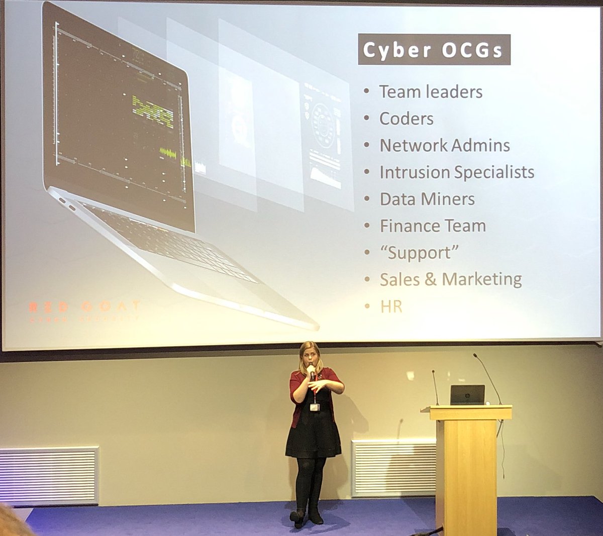 c0n1c's tweet photo. Cyber conference #redgoat cyber consulting about #threat intelligence #cybersecurity https://t.co/jeSo69KDk3