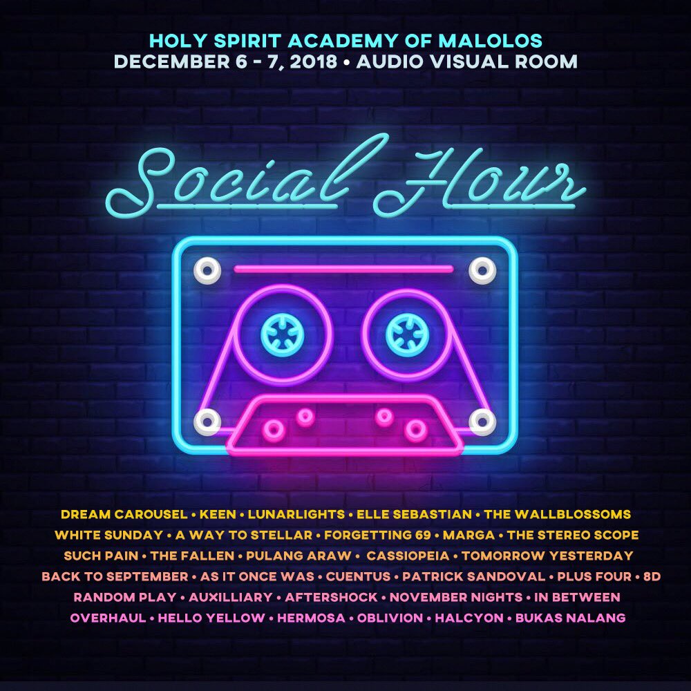 SOCIALHOUR2018's tweet photo. 10-Love proudly presents Social Hour 2018: Made in The 80s. 📀

Witness music at its finest on December 6th and 7th at the Audio Visual Room.

See you there! #SocialHour2018 https://t.co/0cLcOiOqRE