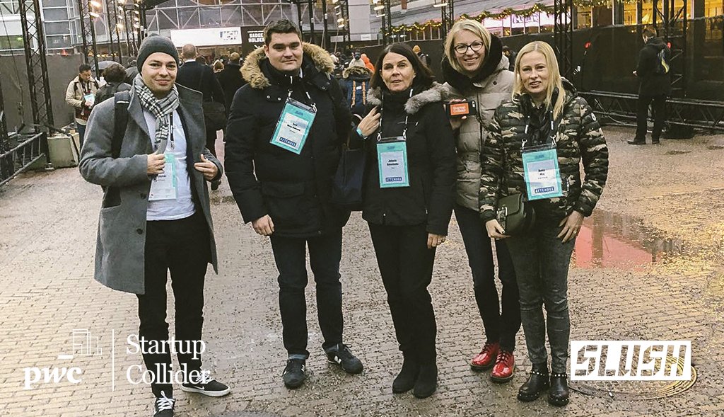 PwCCollider's tweet photo. Meet Team #PwCxSlush representing @PwCCollider at #Slush2018! We're in #Helsinki at @SlushHQ waiting at @PwC stand, ready to discuss scaling in #CEE! If you want to #GrowWithPwC, apply to #StartupCollider at https://t.co/qrhOwWaWTh before Dec 16th! Look for #PwCCool icecream too! https://t.co/npBlwALMjn