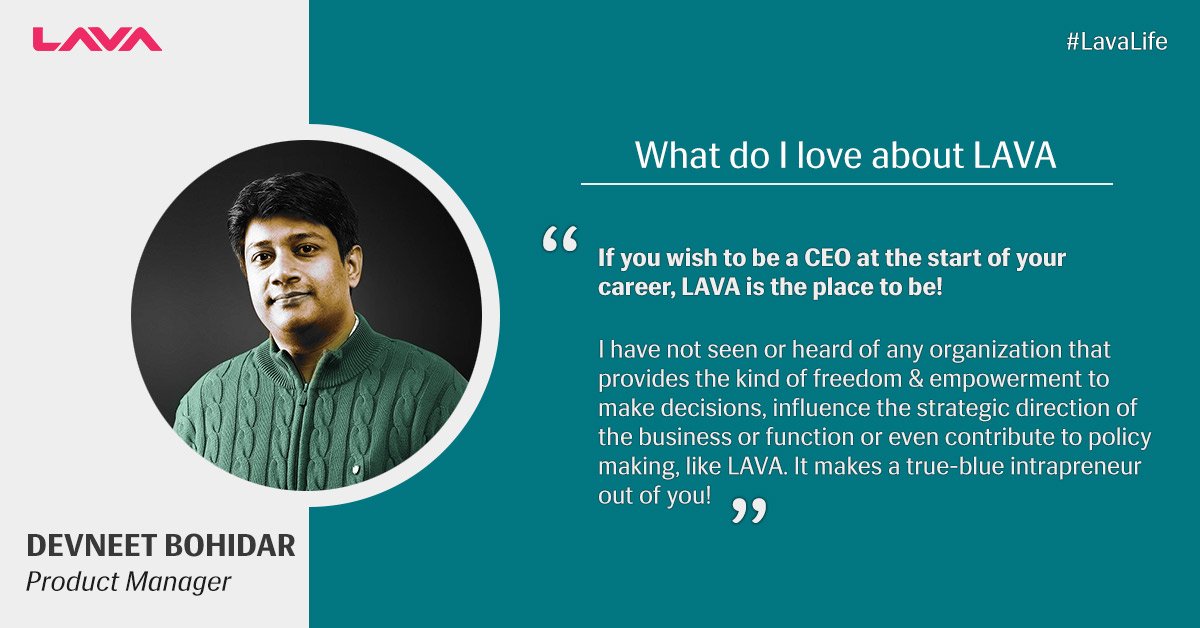 LavaCareers's tweet photo. Devneet bohidar shares his 4 years journey with Lava International Limited #Lavalife #lava #intrapreneurship #corporatelife https://t.co/R0lGpaIkBA