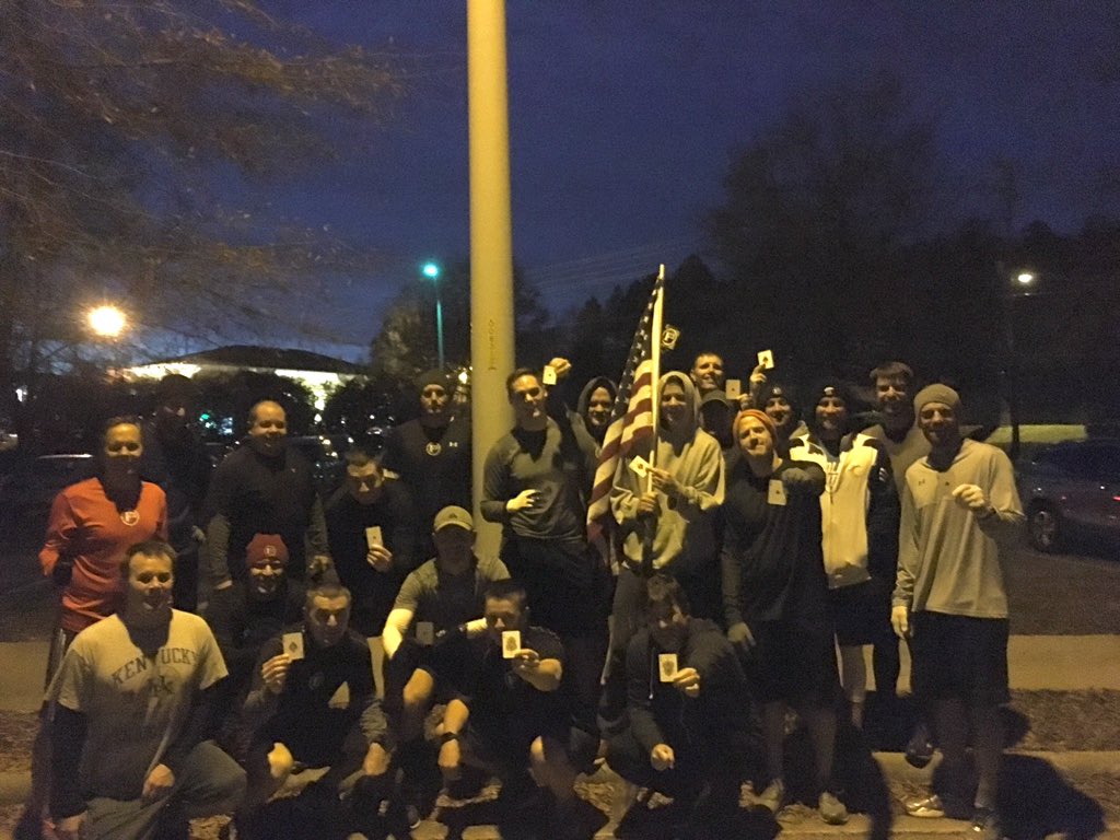 21 <a href="/F3Carpex/">F3 Cary Apex</a> pax + <a href="/MiniMe_F3/">Geoff Burdick</a> #kotters showed up to <a href="/F3_FMJ/">F3 Full Metal Jacket</a> for 2100 meters of track work and 21 reps of exercises in support of our <a href="/F3Louisville/">F3 Louisville</a> bro #Doubledown ♠️