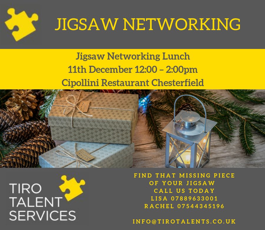 One week to go! Book your place at our final Jigsaw Networking event of the 2018 #Chesterfield #Business #Networking