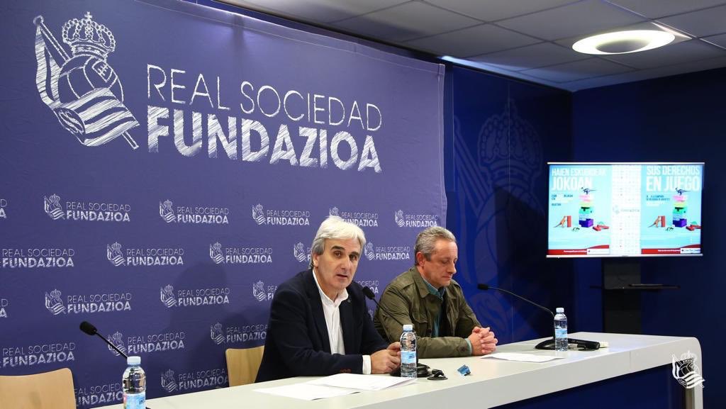 Iraola y Freixa, en la presentación de la campaña Sus Derechos En Juego (Foto: RSO).