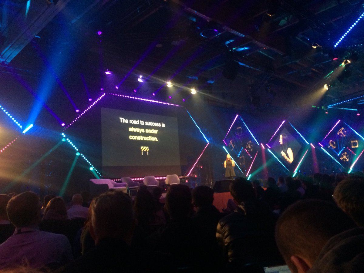 sorensailor's tweet photo. “The road to success is always under construction” Julia grace from Slack on lessons learned on building engineering teams for hyper growth. #Slush18 https://t.co/c4GKAVlH4Z