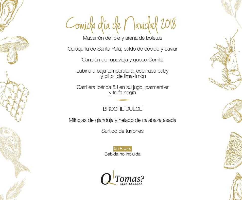 qtomas_'s tweet image. Recordamos nuestro menú para el día de Navidad. 
Como siempre, con elaborado con los mejores productos. 

Reservas: 963 444 479#QTomas #Valencia #restaurante #TemplosDelProducto #gourmet #menúsexclusivos #menúNavidad #Navidad2018 #navidad