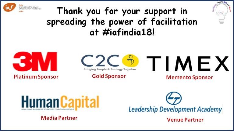 IAFIndiaOrg's tweet image. Lets shout out a big thank you to all our sponsors for your support in spreading the power of facilitation at #iafindia18

#facind #facilitation
@3mindialimited @c2cod @timex_india  @humancapitalonl
@malacoachbali @ryanbarretto @Supriyapersona @semirakhaleeli @yyateen