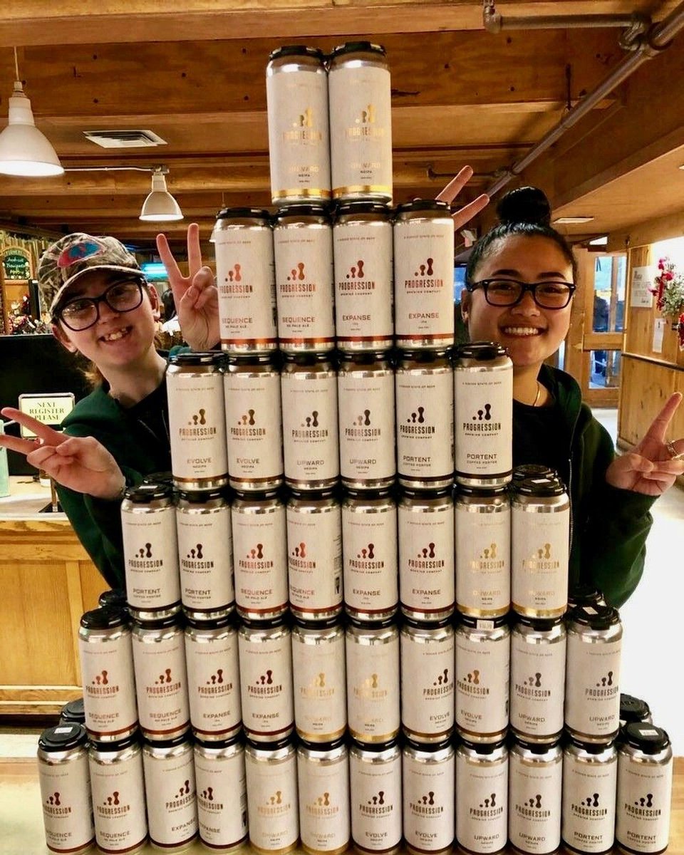 ProgBrewCo's tweet photo. Atkin's Farm (our first retailer) having fun with Progression! Thanks Atkin's! After all, it is about having fun on our journey! #Atkinsfarms #drinklocal #Progressionbrewco https://t.co/Bdjimg2XQg