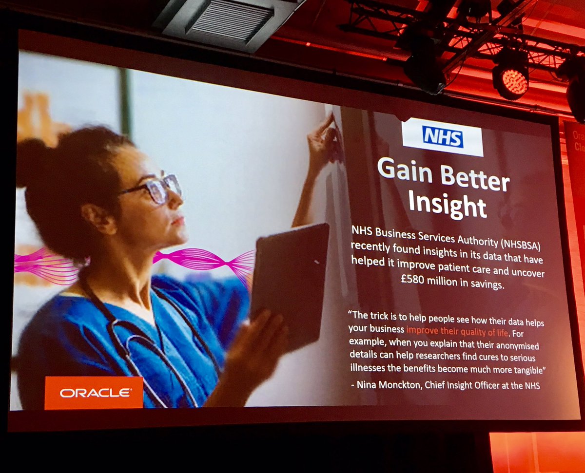 etawaststjerna's tweet image. Making a future that is more human, not more machine. Autonomous organizations free people to achieve more - and in NHS case, save lives. On stage Neil Sholay, Vice President Innovation, Oracle EMEA, Japan &amp;amp; APAC. #oracleclouddayse #makeworkmorehuman #createtomorrowtoday