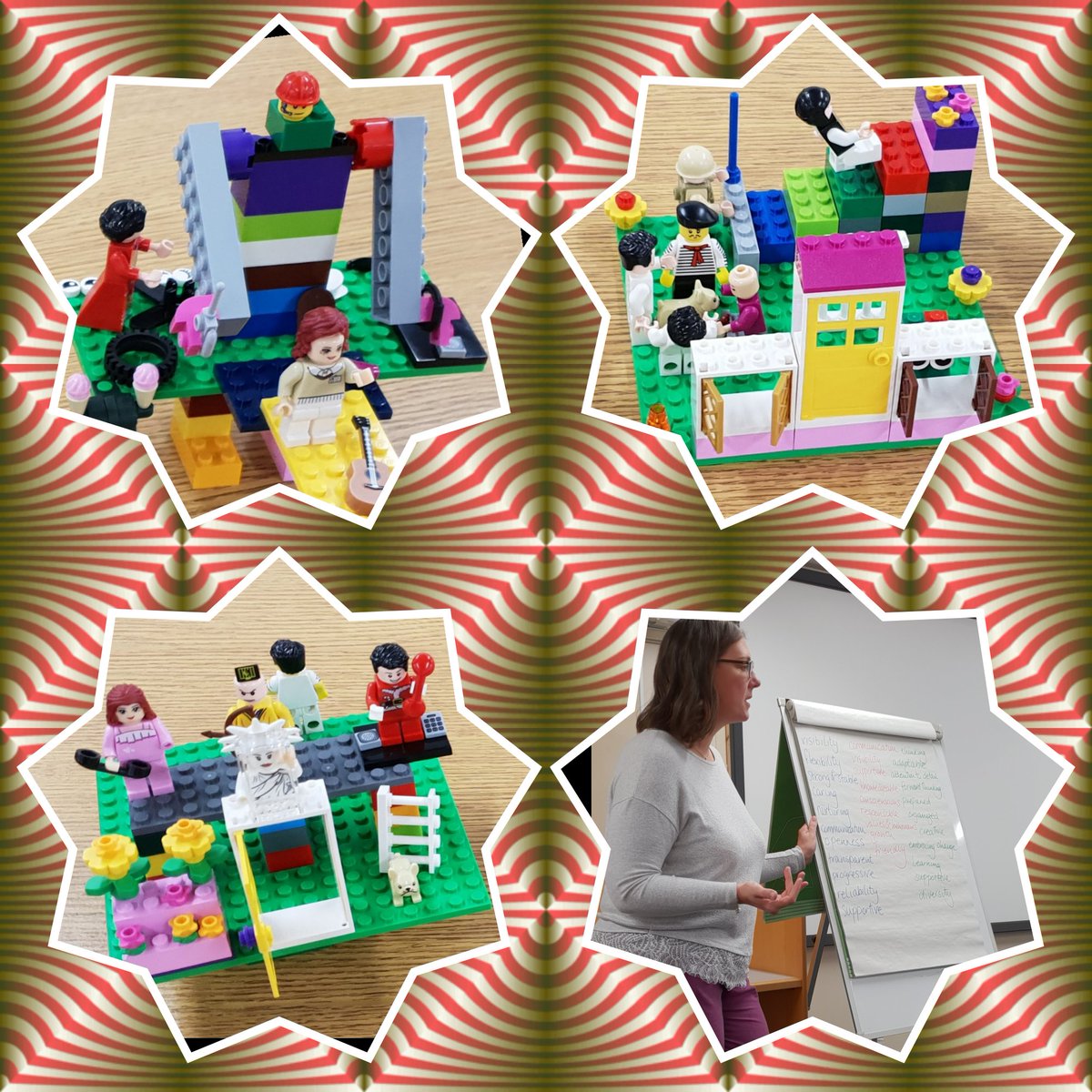 dabberette's tweet photo. At the Edu Team mtg this morning, we all had a great time creating what we thought the characteristics of an effective team member is through lego #competitiveteams #lego #mchteduteam #teamworkmakesthedreamwork
@missnellyash https://t.co/5e83QdIbbV