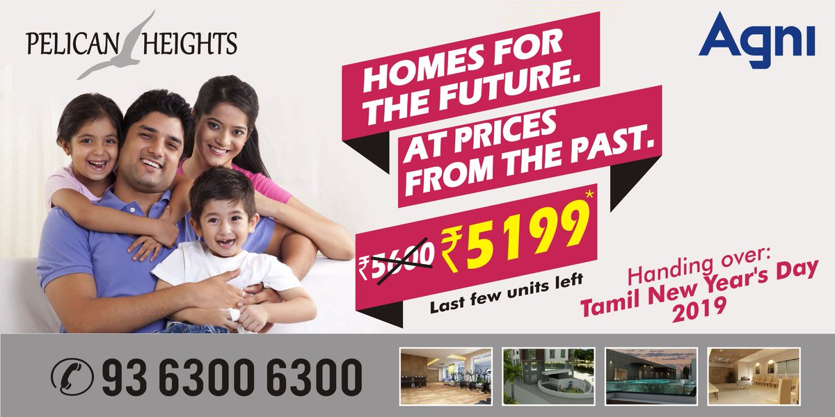 Agniestates25's tweet photo. Homes For The Future
โ Hand Over : Tamil New Year's 2019
โ At Prices From The Past
โ Actual Price : โน 5600 - Offer Price : โน5199
โ Pallavaram Location
#book #pelicanheights #agniestates #completion #18left
Contact : 93 6300 6300
Website : https://t.co/BnDgjgmKwh https://t.co/y94WQ2AGnW