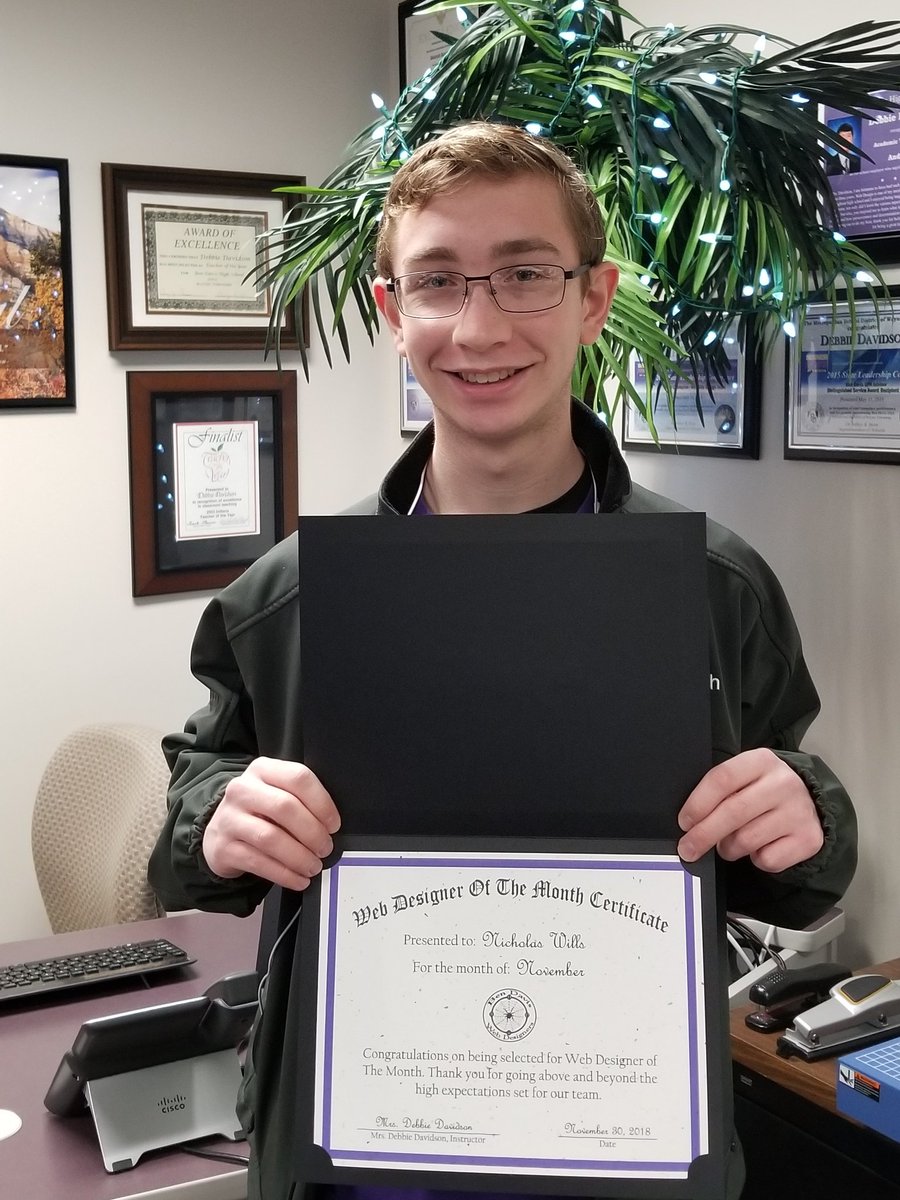 BDHWebDesign's tweet photo. Congratulations to Nick Wills--November Web Designer of the Month. #WeAreWayne, @squire16, @BenDavisHS https://t.co/oB95IQjQwo