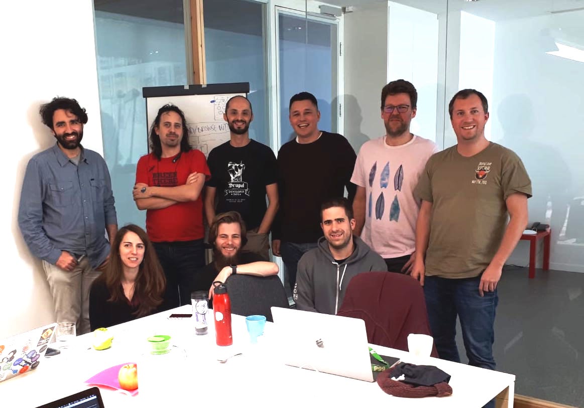 Great team at the <a href="/DrupalMedia/">Drupal Media</a> sprint! Thanks <a href="/acquia/">Acquia</a> <a href="/ThunderCoreTeam/">Thunder CMS</a> <a href="/ymbra_co/">Ymbra</a> for your support in making that happen! A very special thanks to Acquia and Thunder for covering logistics costs, and @netzstrategenEN for hosting us in your lovely Barcelona office!