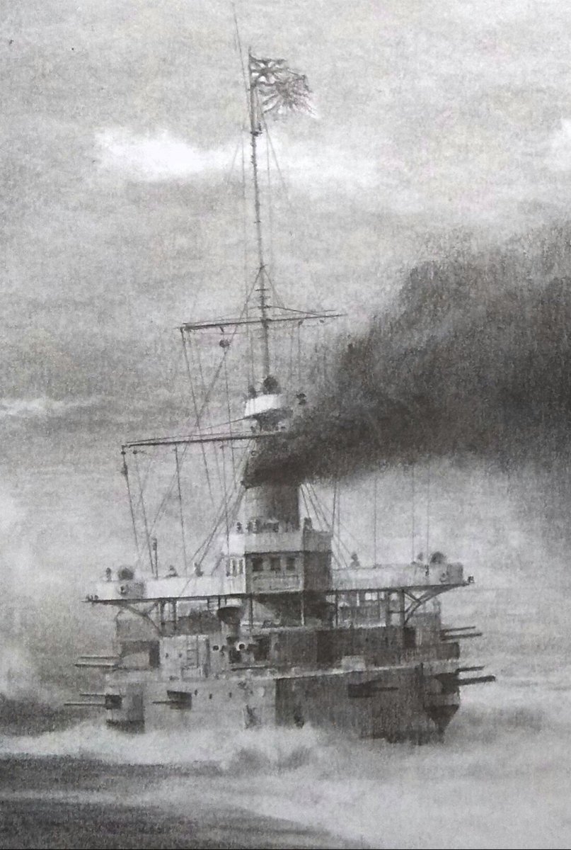 「防護巡洋艦「松島」と並行して、こちらも制作を開始しました。同じフランス出身の日本艦です。わかる人どれぐらいおられるでしょ」菅野泰紀 Art