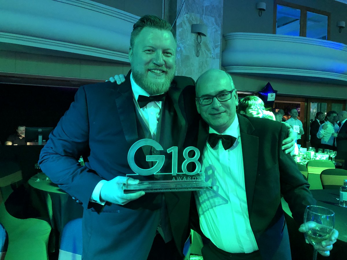 TradesmithLtd's tweet photo. What a great evening at the @G_Awards on Friday! Huge congratulations to our wonderful partners in winning @DeceuninckUK for New Product of the Year for Linktrusion & @VBHGB for Component Supplier of The Year!! #GAwards2018 π₯³πππ https://t.co/gyuLYF1gAd