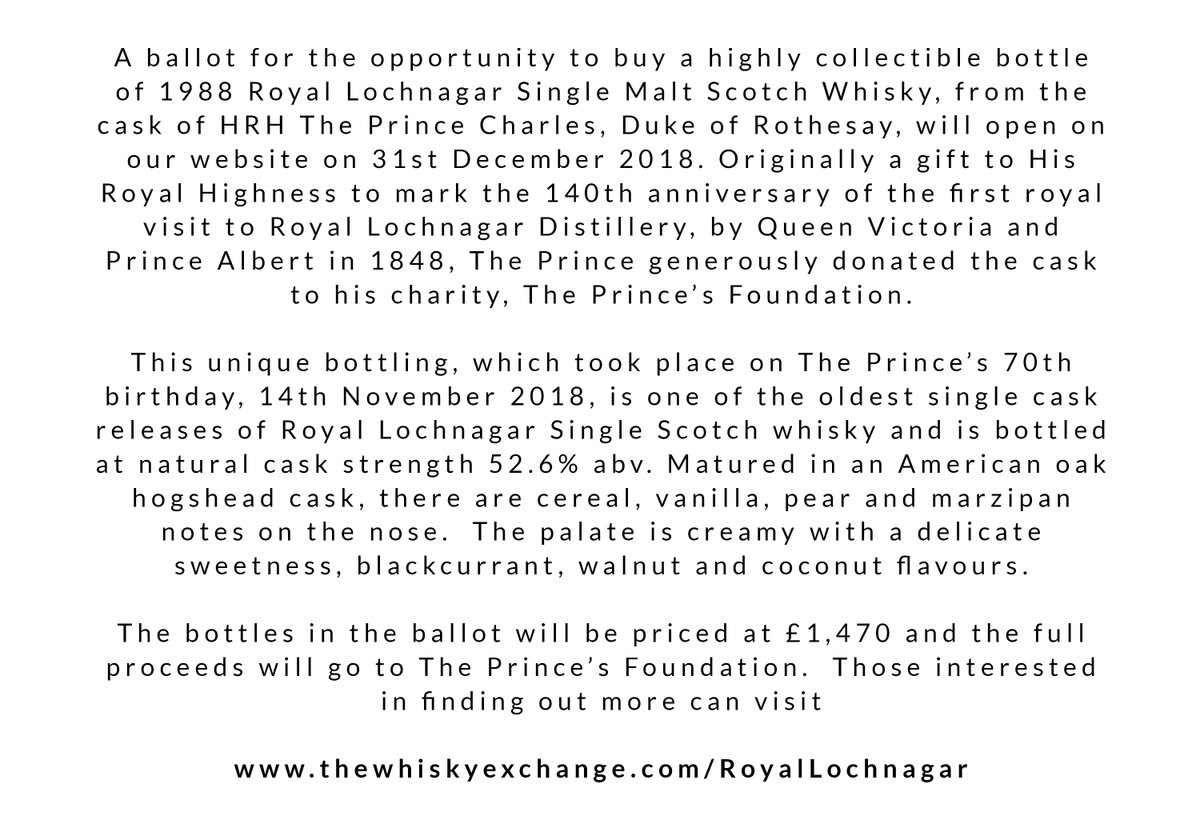 WhiskyExchange's tweet photo. To find out more visit https://t.co/BpshN70u0w 

#royallochnagar #whisky #scotch #scotchwhisky #singlemalt #distillery #scotland #theprincesfoundation #hrhprincecharles #dukeofrothesay #clarencehouse https://t.co/NvXqtI9AV8