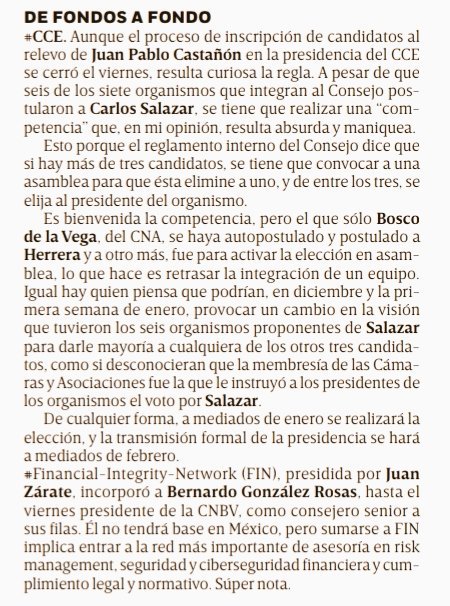 AliciaSalgadoMX's tweet photo. 📰Mi columna de hoy en @Excelsior
📍Feedback para Arturo Herrera
- Reaccionaron tarde
📍#CCE curiosa la regla en proceso de inscripción de candidatos al relevo de @jpcastanon
📍#FinancialIntegrityNetwork
incorporó a @BernardoGR77 como consejero senior
👇 https://t.co/d6Ml7anlMi https://t.co/AavDbtVk8t