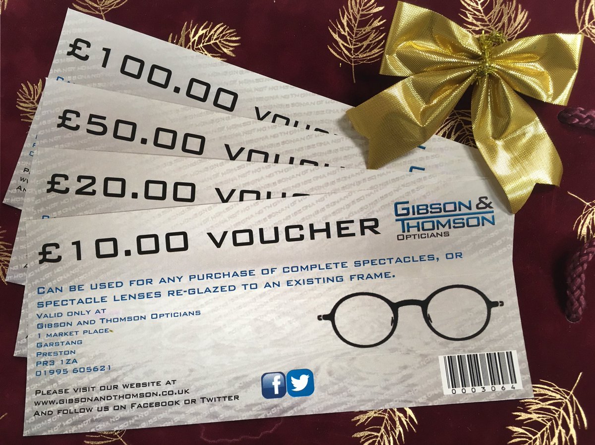 GibsonThomson's tweet photo. Want to give something a little different this year? 🎅🏼🎄
We do gift vouchers! 
£10, £20, £50 and £100 available. #opticians #garstang #independentopticians #giftvoucher #shoplocal #shoplocalforchristmas https://t.co/LmgzutH810