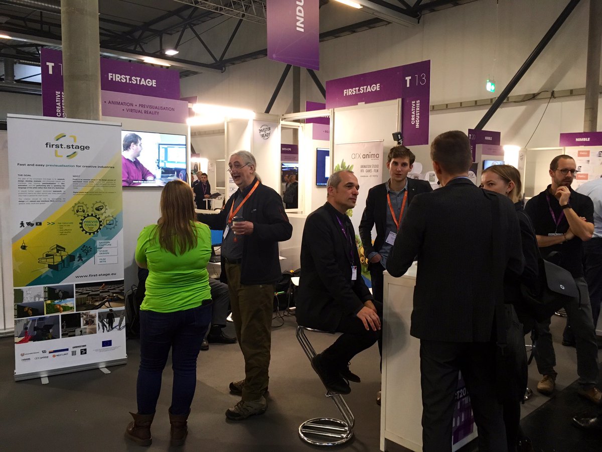 Enjoying the exchange with interested visitors of the #ICT2018 at our booth T13 💬💡<a href="/dmlabbremen/">Digital Media Lab</a> <a href="/Moviestorm/">Moviestorm</a> <a href="/LTheater_Linz/">Landestheater Linz</a> <a href="/hellorokoko/">Rokoko</a> <a href="/UniBremen/">Universität Bremen</a> <a href="/arxanima/">arx anima</a> <a href="/TZI_Bremen/">TZI</a> #research #previs #animation
