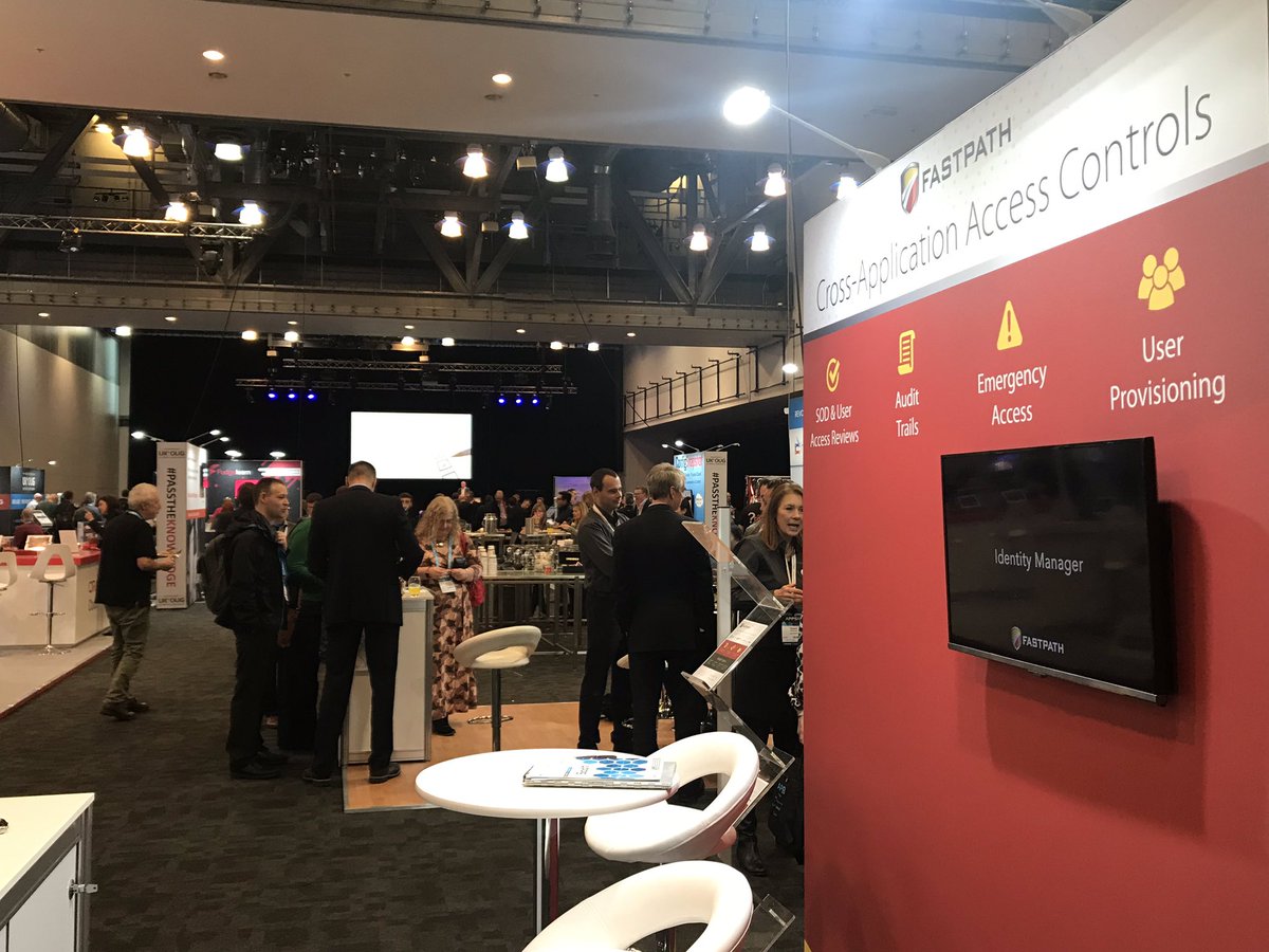 Busy lunch crowd here in exhibition hall today at #UKOUG_APPS18. Stop by stand 27 to chat about <a href="/GoFastpath/">Fastpath</a> security tools for #Oracle #PeopleSoft and #JDE.  No line to chat right now either! #GRC