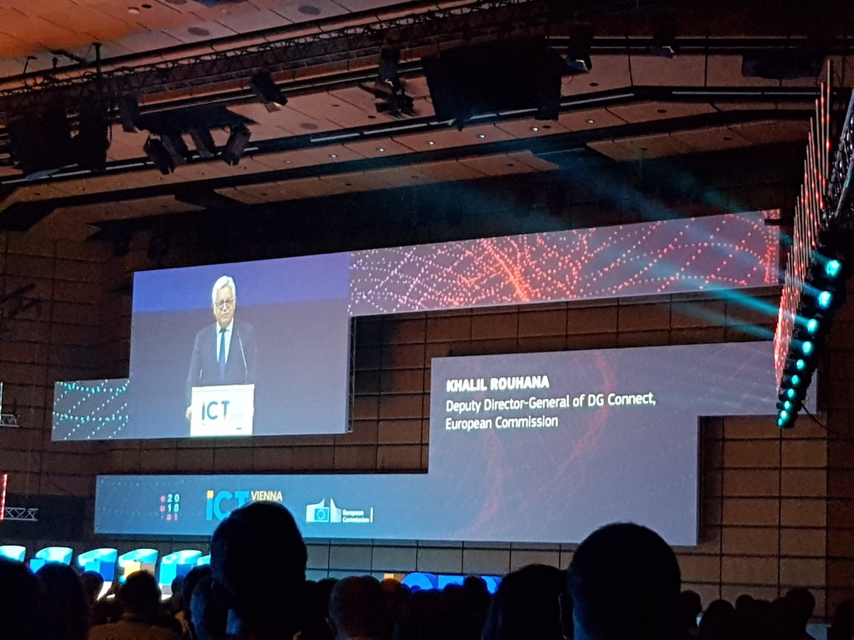 HChaouchi's tweet photo. #ICT2018 giving the main pillars of the Artificial Intelligence Plan...the AI  Ethics document Will be available soon. https://t.co/J5Y7YnCHtM