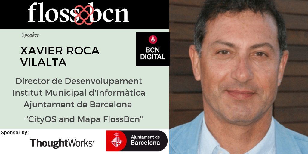 flossbcn's tweet photo. Come to meet 🏢 Xavier Roca @XaviRocaV 
@bcn_ajuntament @Bcn_Digital
CityOS (BCN Urban Platform) and Mapa FlossBcn
🗓️ Next Dec 12th: 📍 @ThoughtWorksESP #Barcelona
#FlossBcn Building a Free Software Ecosystem
🏃 Sign up:  https://t.co/YwNFgESJZB
#mapafloss #codiobert #Barcelona https://t.co/i90U5oUkkP