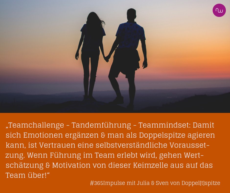 NewWorkWomen's tweet photo. Wer wäre Euer idealer Tandempartner?

#365Impulse mit @doppeltspitze
#Teamimpuls
#Adventssonntag
#NewWorkWomen https://t.co/CLVJY9DoCC