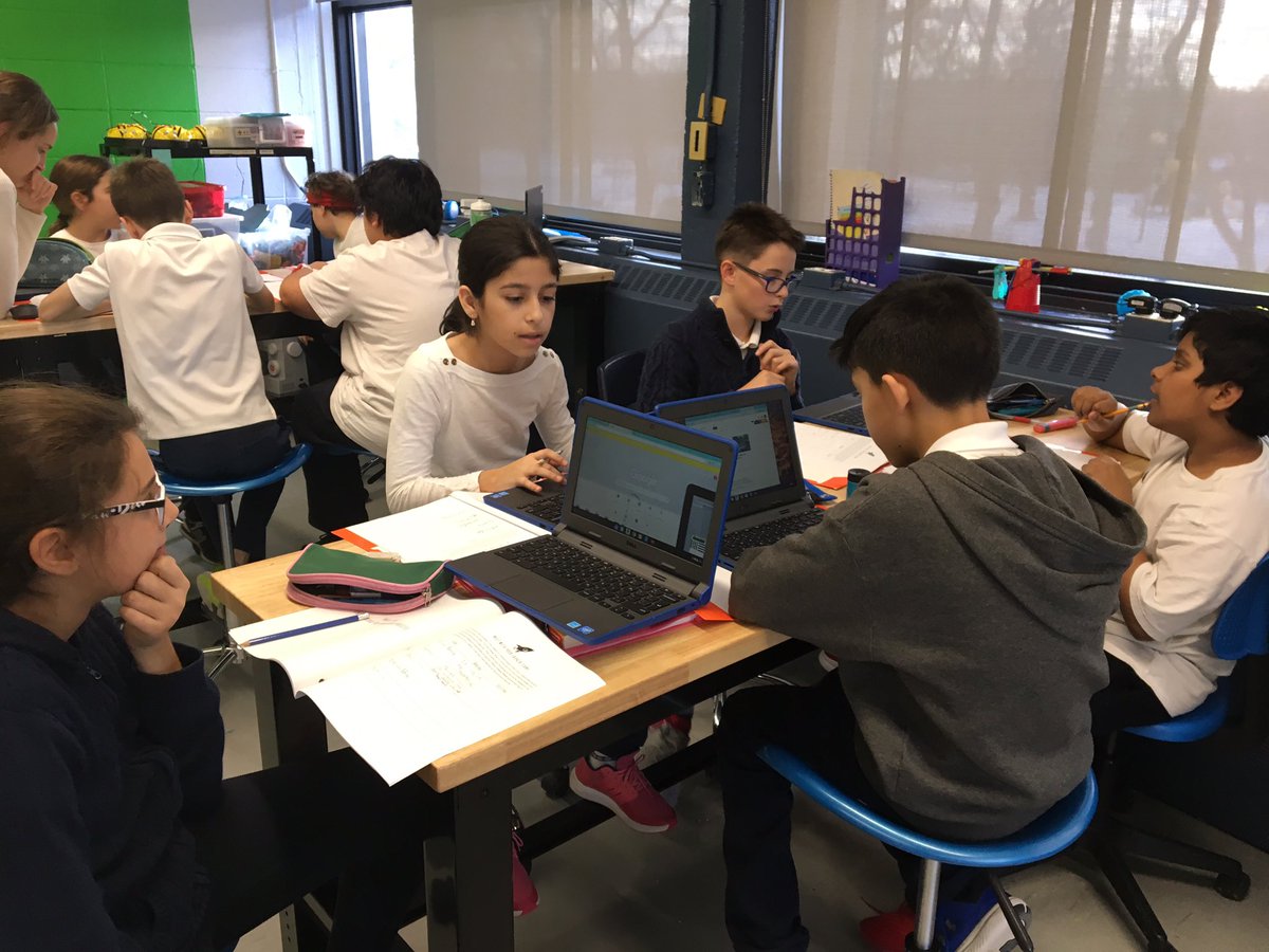 MsJennsClass's tweet photo. A typical day In Grade 6 @PET_EMSB Creating our own sport makes for a busy classroom. #PETlearns #thelaunchcycle https://t.co/YliFZhVVoP