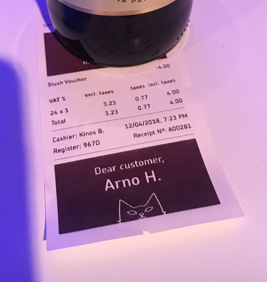 ArnoMJ's tweet photo. Accepted the payment with my face... living the future. #facepayment #OPxSlush https://t.co/jveOOcUFVE
