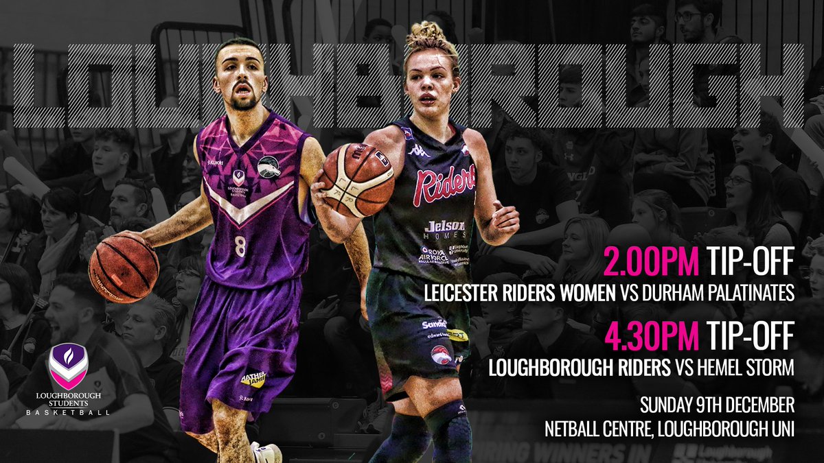 lborobasketball's tweet photo. Cup Semi-Final action this Sunday at 4.30pm for @lborobasketball with @RidersWomen in action before at 2pm! 

Tickets: https://t.co/4JObRsU3Mw

#WhereHistoryBegins https://t.co/MSRfcNCdaW