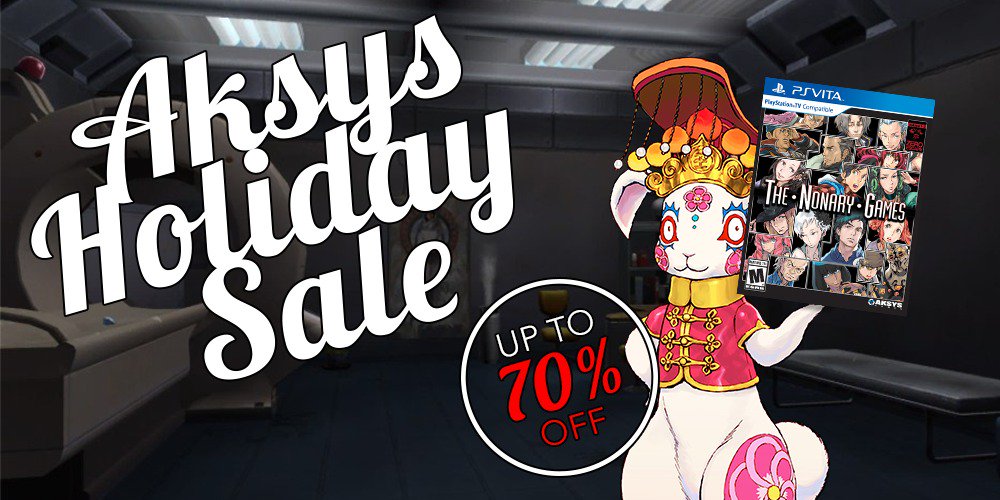 aksysgames's tweet photo. We're making spirits bright with the Aksys Holiday Sale! Enjoy up to 70% off our most beloved games at https://t.co/L6fxm3VaRU https://t.co/mFxhCoeaN0