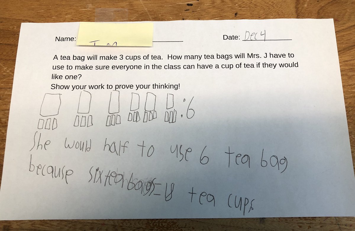 MrsJsJrVoters's tweet image. We’ve been working on the strategy of #DrawItOut to help us solve word problems in #Math.  My #Mathletes are learning the importance of showing their work, and how a quick sketch can help them make sense of the numbers. #AssiginackPS