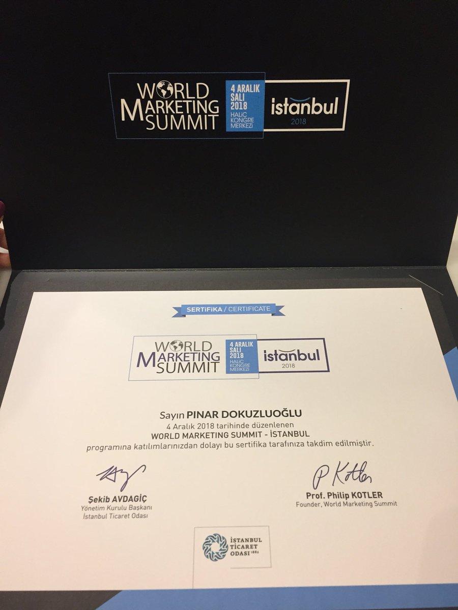 #WorldMarketingSummit için #PhilipKotler’i İstanbul’a getirmiş olmalarından dolayı ne kadar heyecanlandığımı anlatamam. Bu güzel etkinlik için çok teşekkürler <a href="/SekibAvdagic/">Şekib Avdagiç</a> ve çok teşekkürler <a href="/itokurumsal/">İstanbul Ticaret Odası (İTO)</a> #Philipkotleristanbulda #wmsistanbul2018