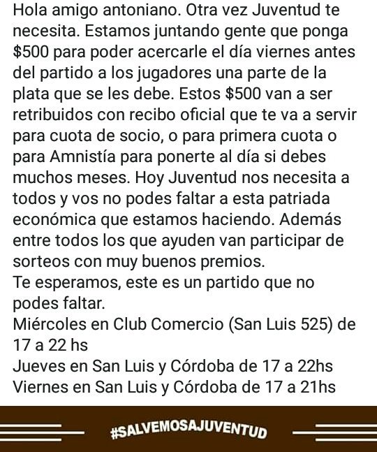 SantoCJASalta's tweet photo. #SalvemosAJuventud, hoy más que nunca #JuventudAntoniana nos necesita y ahí vamos a estar! https://t.co/K3Datzl69N https://t.co/YWUbLGMRLP