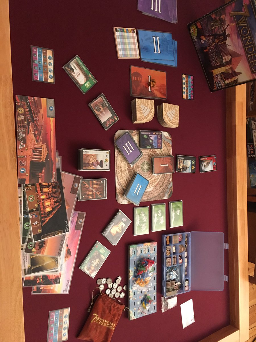 gameoverkamp's tweet photo. Gleich gibt es #7Wonders (2010) mit alles: Leaders (2011), Cities (2012), Wonder Pack (2013), Babel (2014), Anniversary Packs (2017) und Armada (2018). Gewürzt mit vielen Promos. https://t.co/NMBdwLlZq1