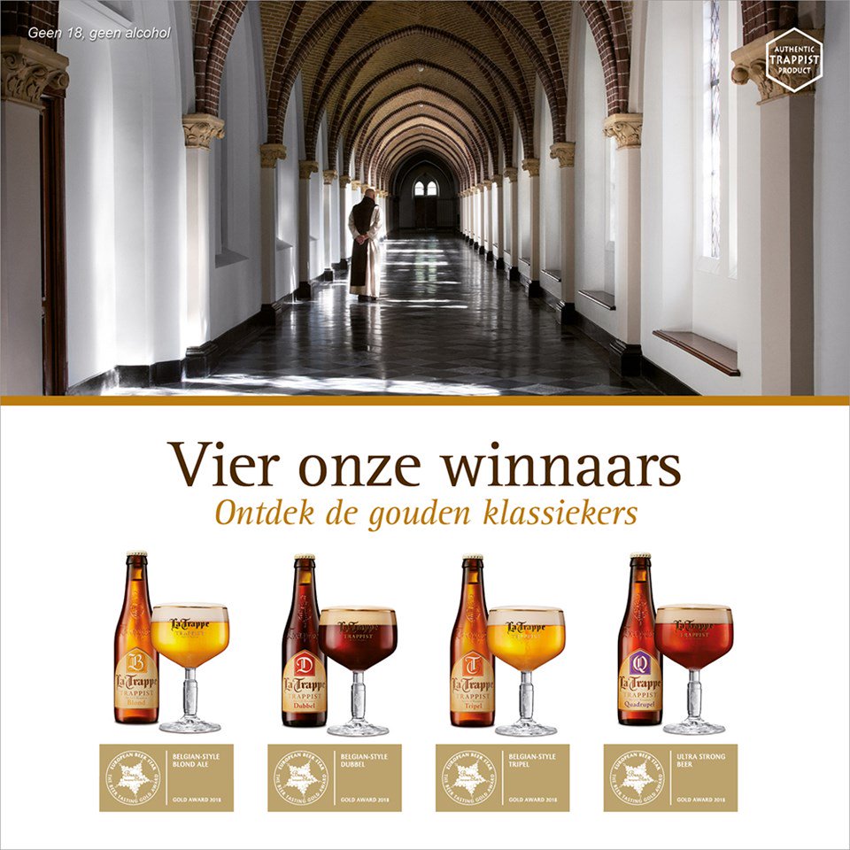 Four classics La Trappe Trappist awarded with golden European Beer Star 2018 : bit.ly/2KUzS6B #beer #craftbeer #brewery