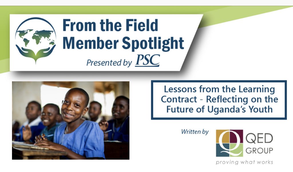 PSCSpeaks's tweet photo. Lessons from the Learning Contract Reflecting on the Future of Uganda's Youth. Read more by @QEDGroup. #PSCFromTheField #DevConf18 https://t.co/iHgahbHRUF https://t.co/Xw2R4lFBzQ
