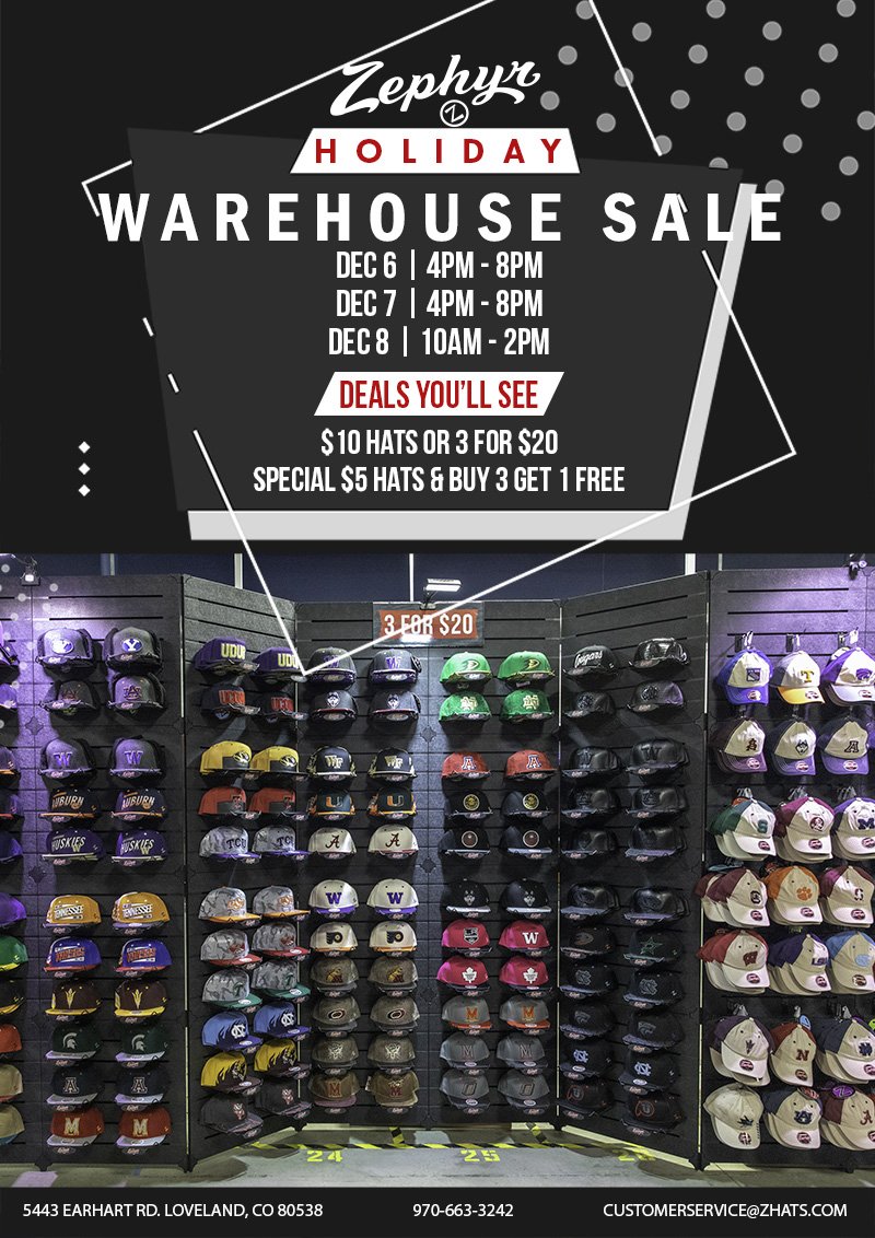 zhfrench's tweet photo. Anyone in northern Colorado looking to do some Xmas shopping come check out our warehouse sale @zephyrhats https://t.co/fyw3HVnEpa