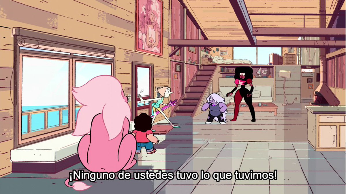 ivoportillo's tweet photo. #Cap46 Las Gemas se dan cuenta que Steven sabe donde están las cosas de la madre gracias a León. Pearl se pone se celosa porque era la única que sabía de los secretos de Rosa. Por lo visto, ella tenía una relación muy profunda y especial con la madre de Steven. Sad. https://t.co/NjQwrIrIzs